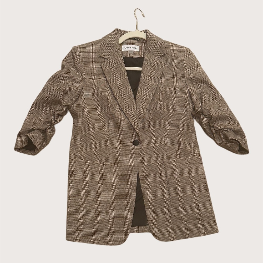 Calvin Klein Plaid Blazer Brand New Never Worn 2P